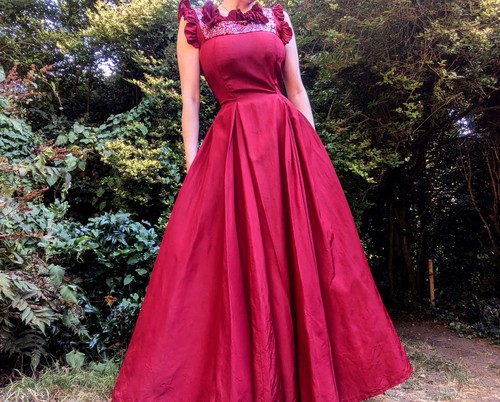 Vintage 50s crimson burgundy - vintage,