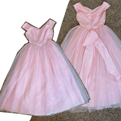 Vintage pink tulle prom - 50's,