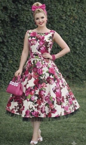 Hearts roses floral - &, dress