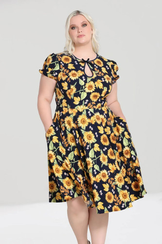 Sonnenblumen 50er kleid - sonnenblumen,